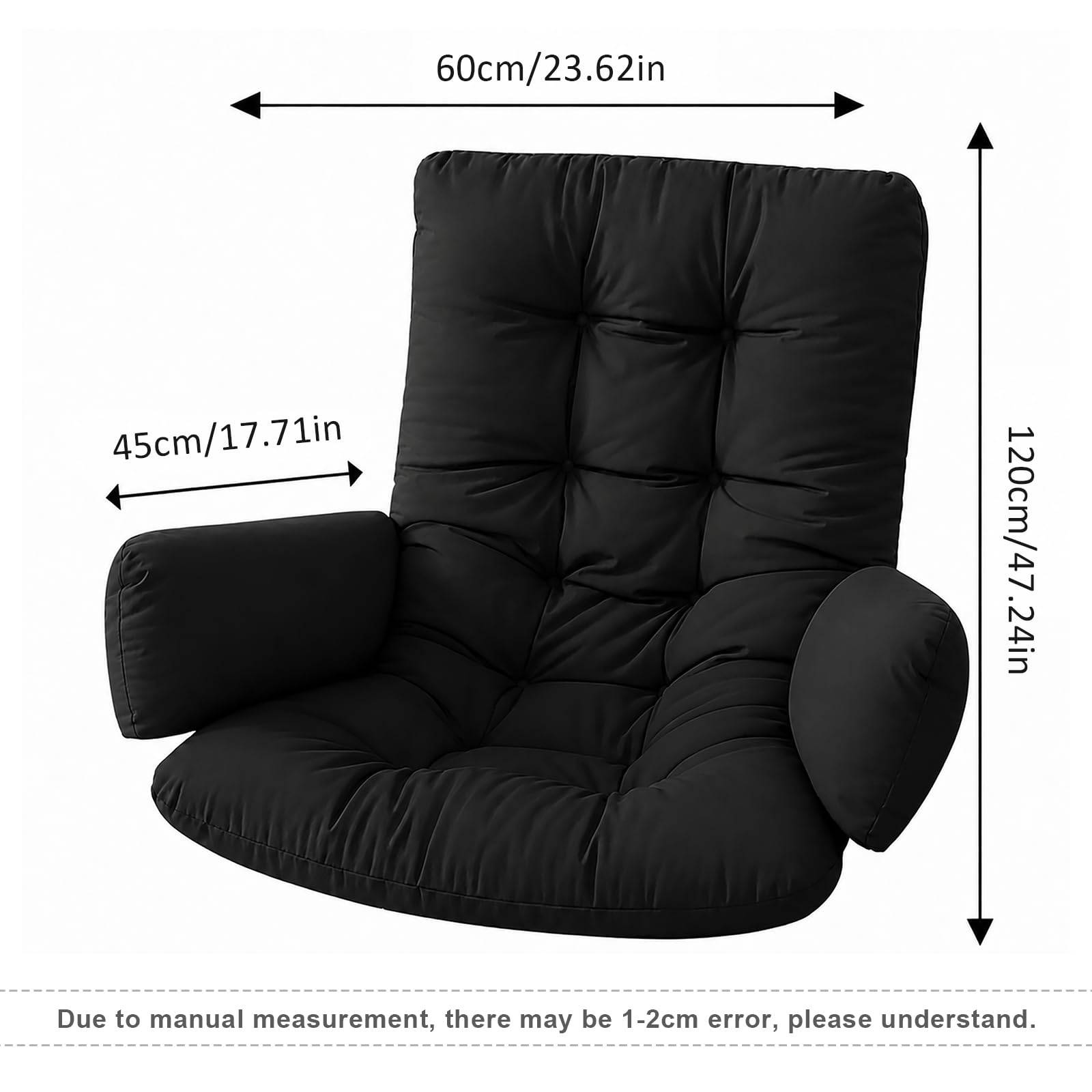 Coussin de fauteuil suspendu - Coussin épais pour balançoire suspendue et panier suspendu - Coussin de jardin lavable pour chaise à bascule - Coussin d'assise intérieur/extérieur pour