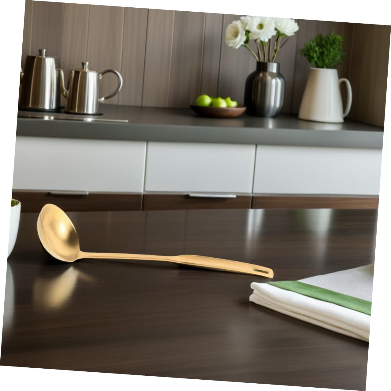 2pcs Soup Ladle Golden Stainless Steel for Hotpot and Stews