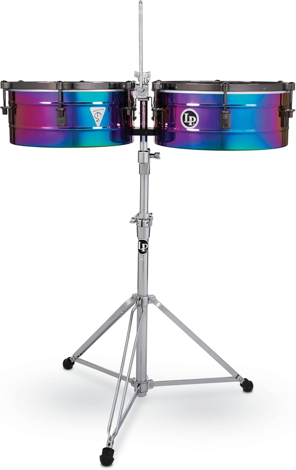 Latin Percussion Tony Succar Signature Timbale - Rainbow Chrome - Black Chrome Hardware
