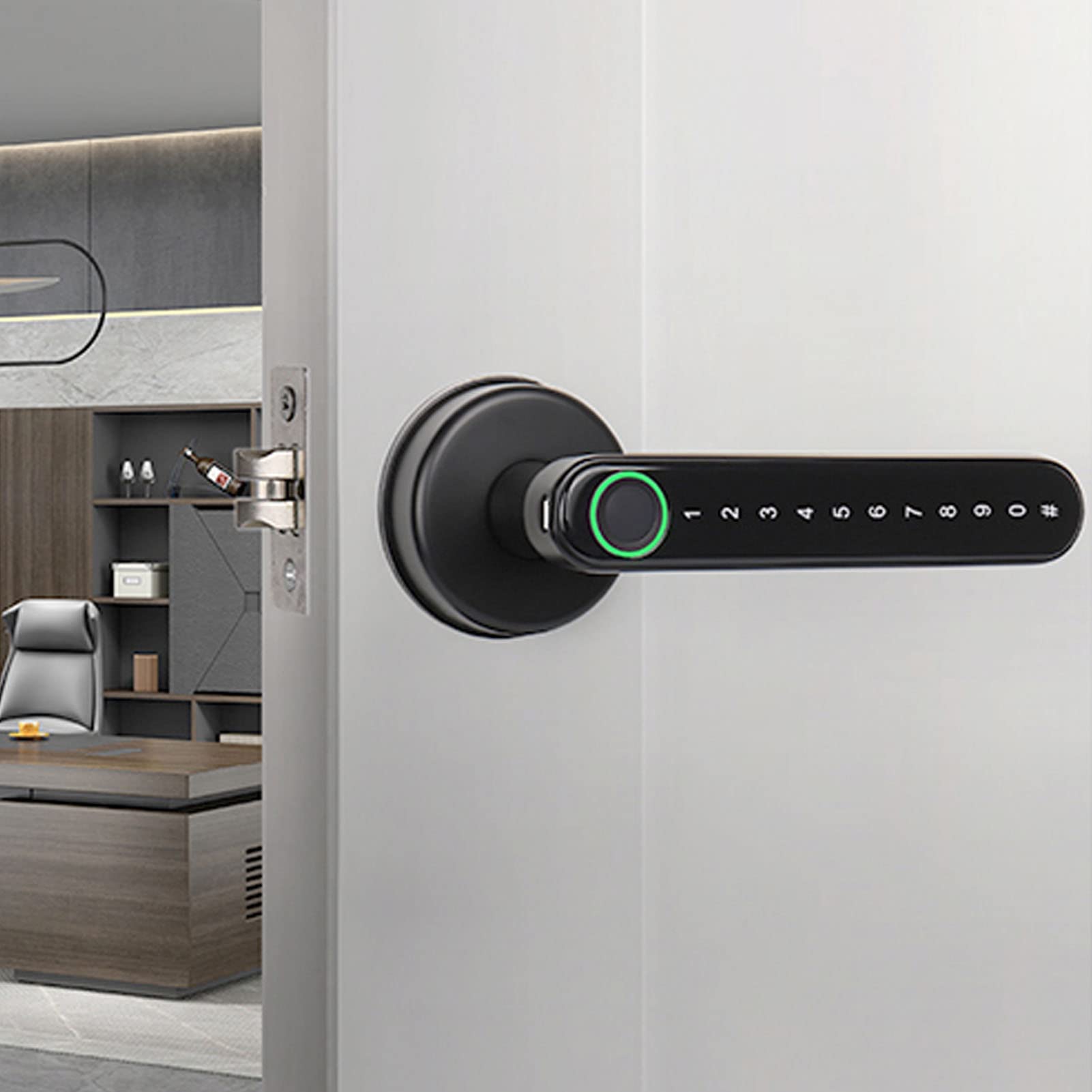 Serrure de Porte Intelligente en Alliage de Zinc, Serrure de Porte Intelligente à Digitales, Panneau épais avec Contrôle APP pour la Maison