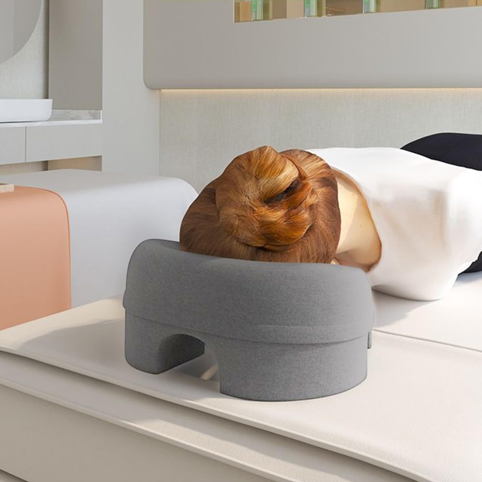 Cuscino a faccia in giù, poggiatesta massaggiante per letto | cuscino viso per lettino da massaggio, poggia collo a pressione, morbido cuscino in memory foam per uso familiare, casa, rela