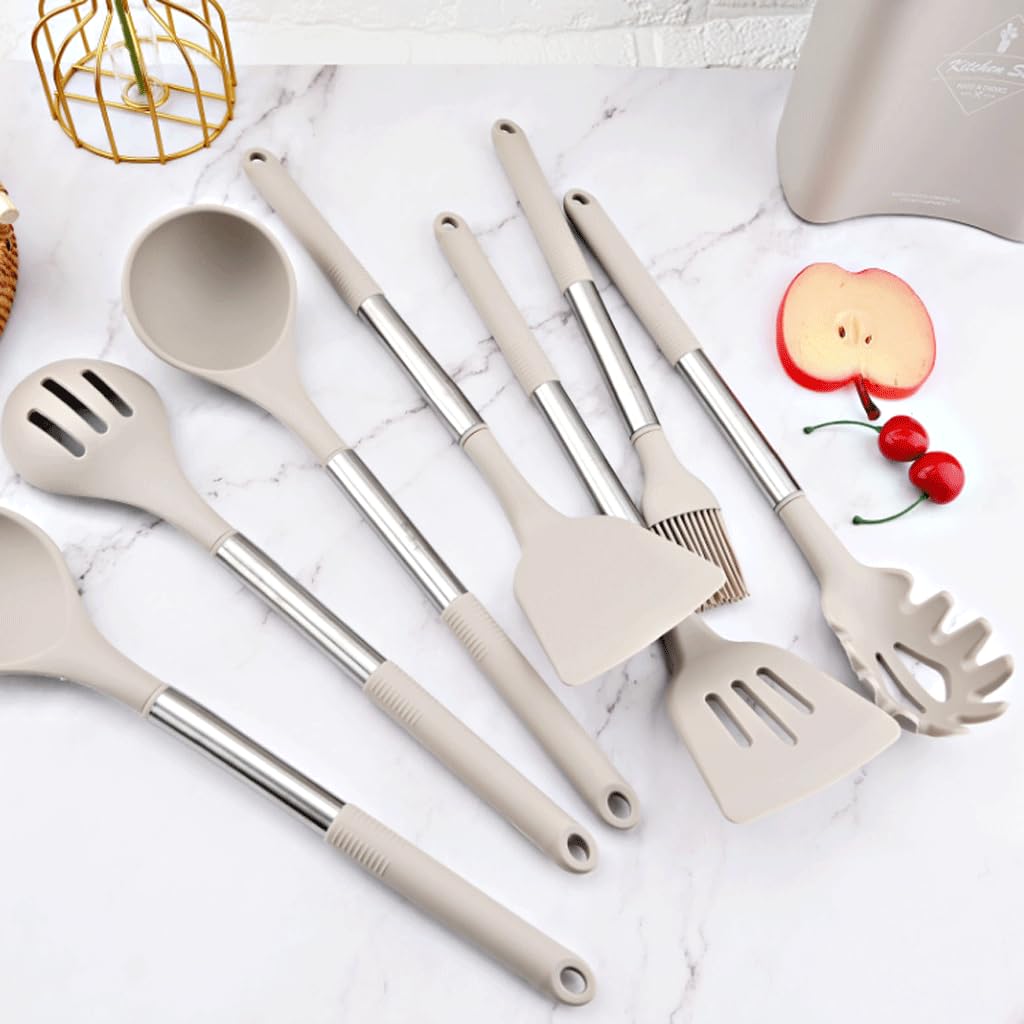 esmen Ensemble d'ustensiles de Cuisson antiadhésifs, Design élégant en Silicone, 12 pièces, Outils de Cuisine avec Support et boîte, ustensiles de Cuisine antiadhésifs