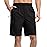 TBMPOY Men\'s Shorts 9 Hiking Running Shorts Zipper Pockets Athletic Outdoor Sports Gym Workout Short 4 Pockets Black 2XL