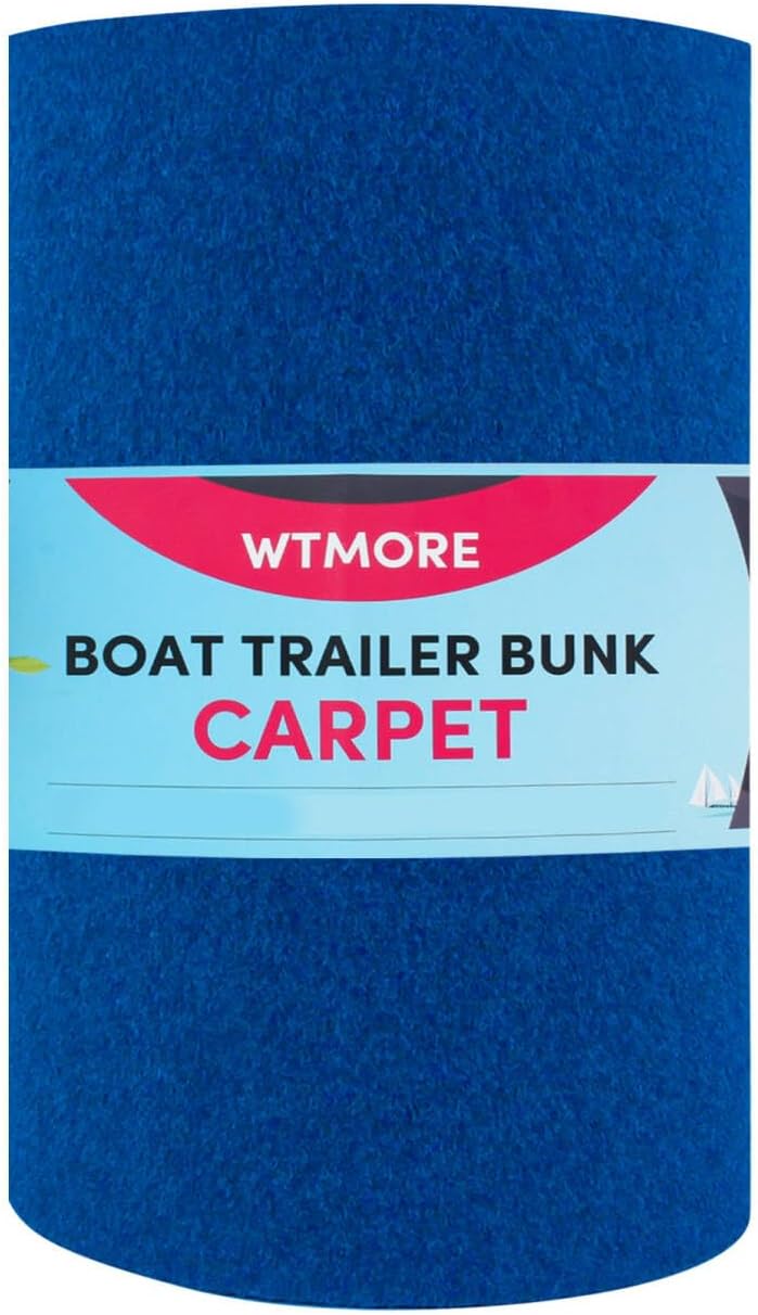 Boat Trailer Bunk Carpet, Thicken Bunk Carpet for Boat Trailers, Marine Carpet Cover for Trailers, Lift Runner or Jet Ski (6 Sizes,4 Colors,1-2 Pack) 13ft x 24in Blue