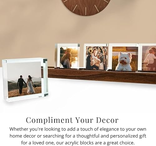 Miniatura 7 de MyPhoto Bloque de fotos personalizado en bloque acrílico de 1 pulgada de grosor  Sube tu propia foto  Regalo personalizado para aniversario,