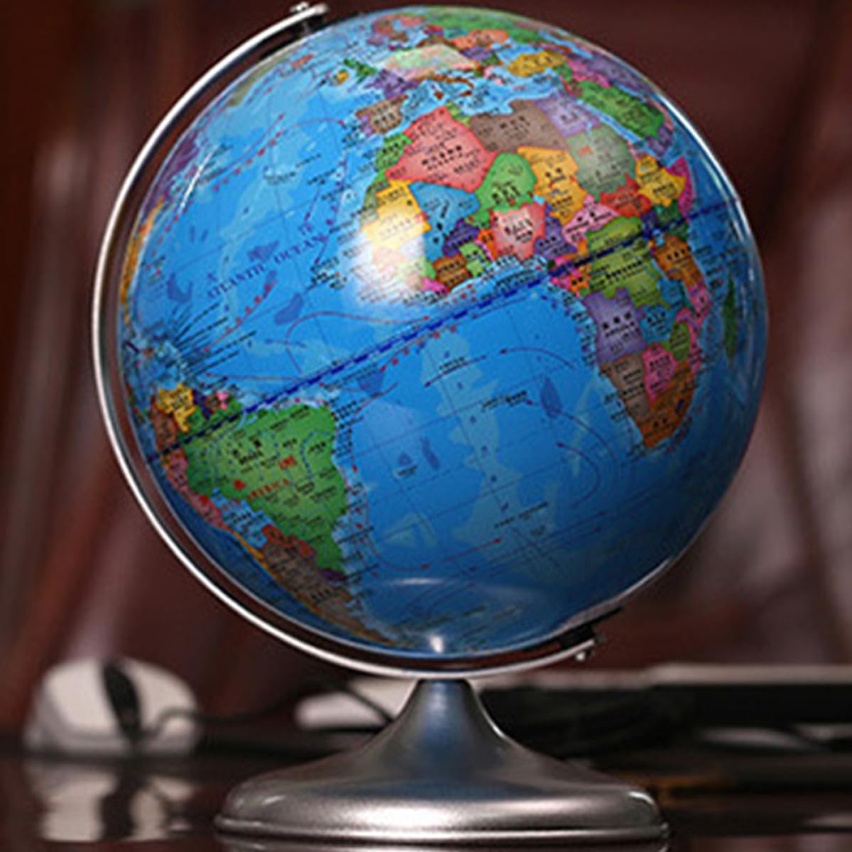 YARNOW Globo Didattico Rotante in Plastica Base Staccabile, Decorazione per Aula Scolastica e Scrivania Scuola, Strumento Educativo per Studenti