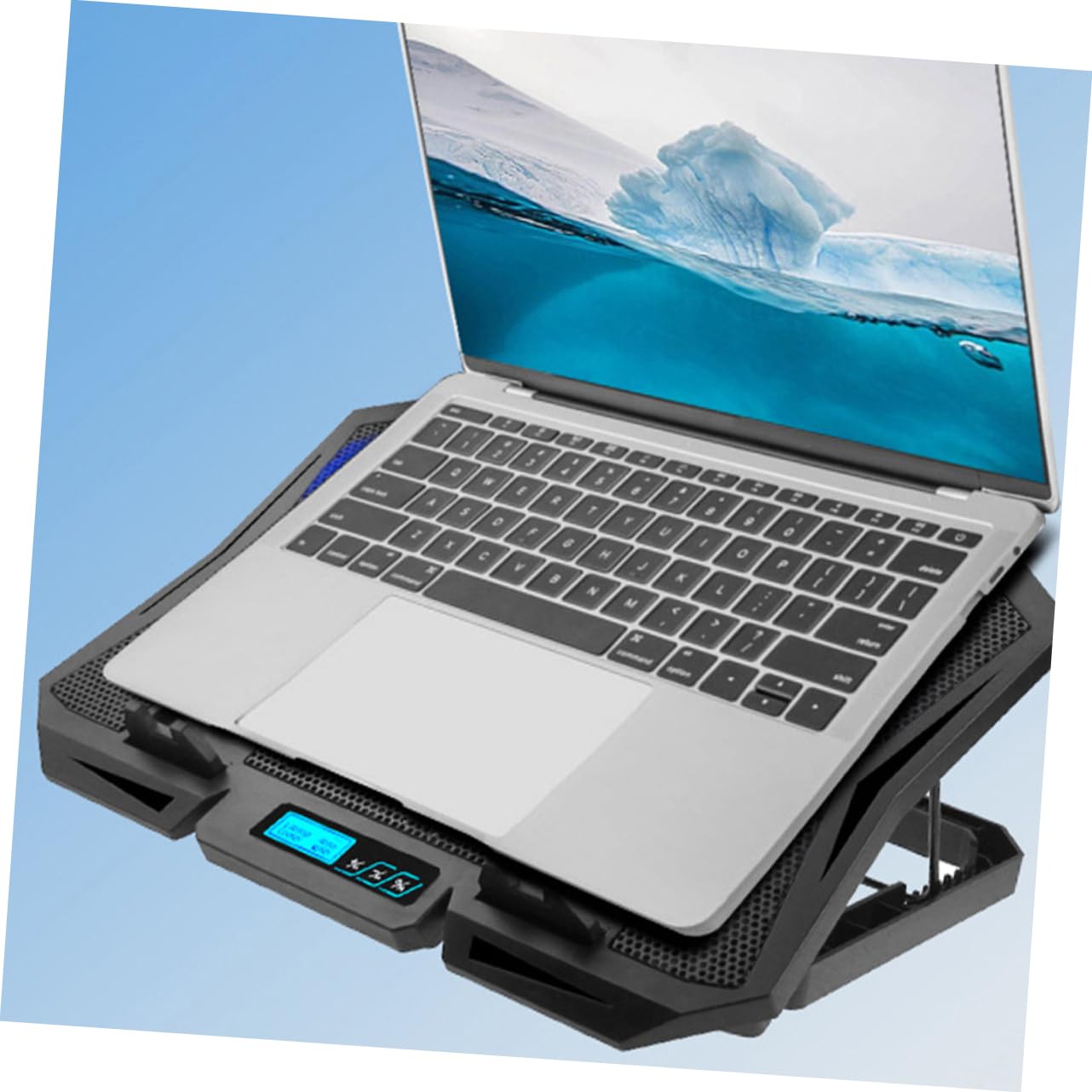 Soporte De Enfriamiento para Laptop Ventiladores Silenciosos Base Refrigerante Portátil para Computadora Soporte Ergonómico Ventiladores y Puerto USB para Uso Oficina