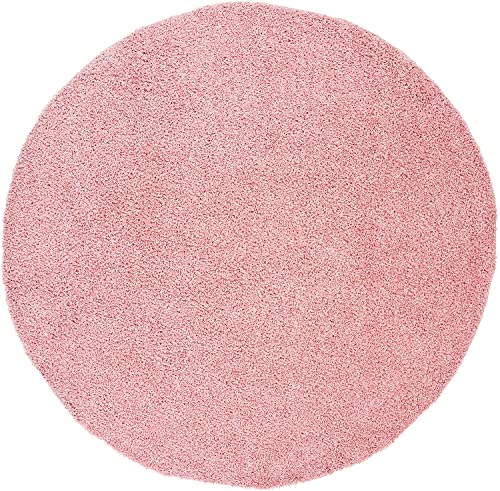 Image of CD Carpet Anti Slip Shaggy Fluffy Fur Rugs and Carpet for Living Room Bedroom Kids Room Plain Circle Carpets for Home with 2 Inch Thickness (Color Rose Size 10x10 Feet Round)