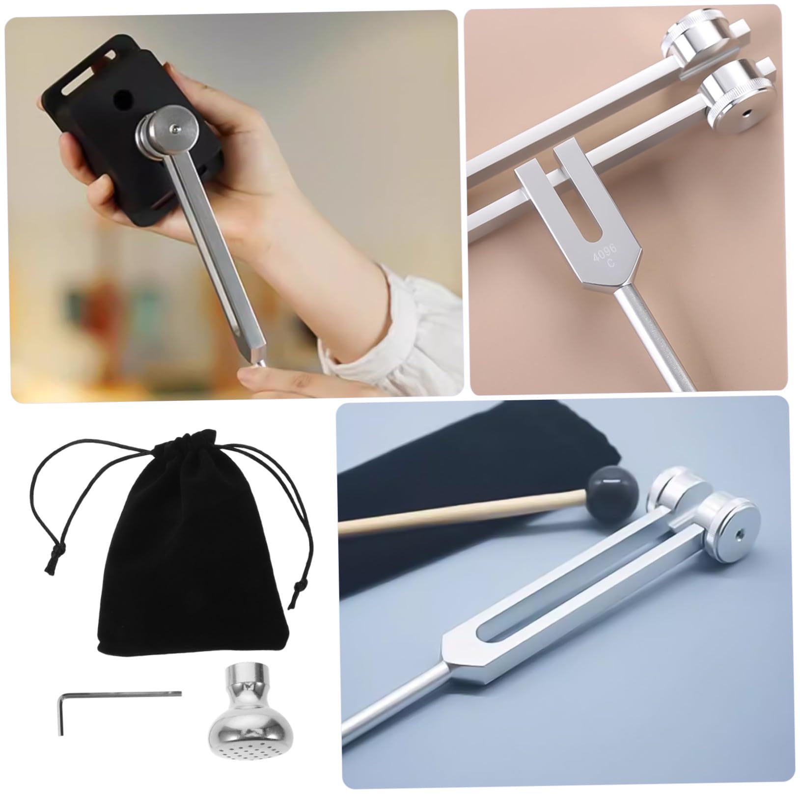 VANZACK Accesorios De Belleza Con Diapasón Soporte Metálico Para Diapasones Para Diapasón Bolsa Protectora Accesorio Para Reparación De Instrumentos Musicales Uso Salas De Práctica