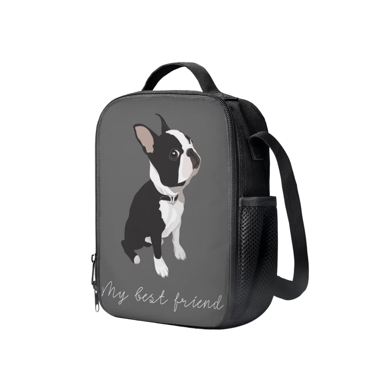 SEANATIVE Bulldog Kids Thermal Lunch Tote Box with Bottle Sling Holder for Office School Picnic Travel Portable Work Organizer - Image 2