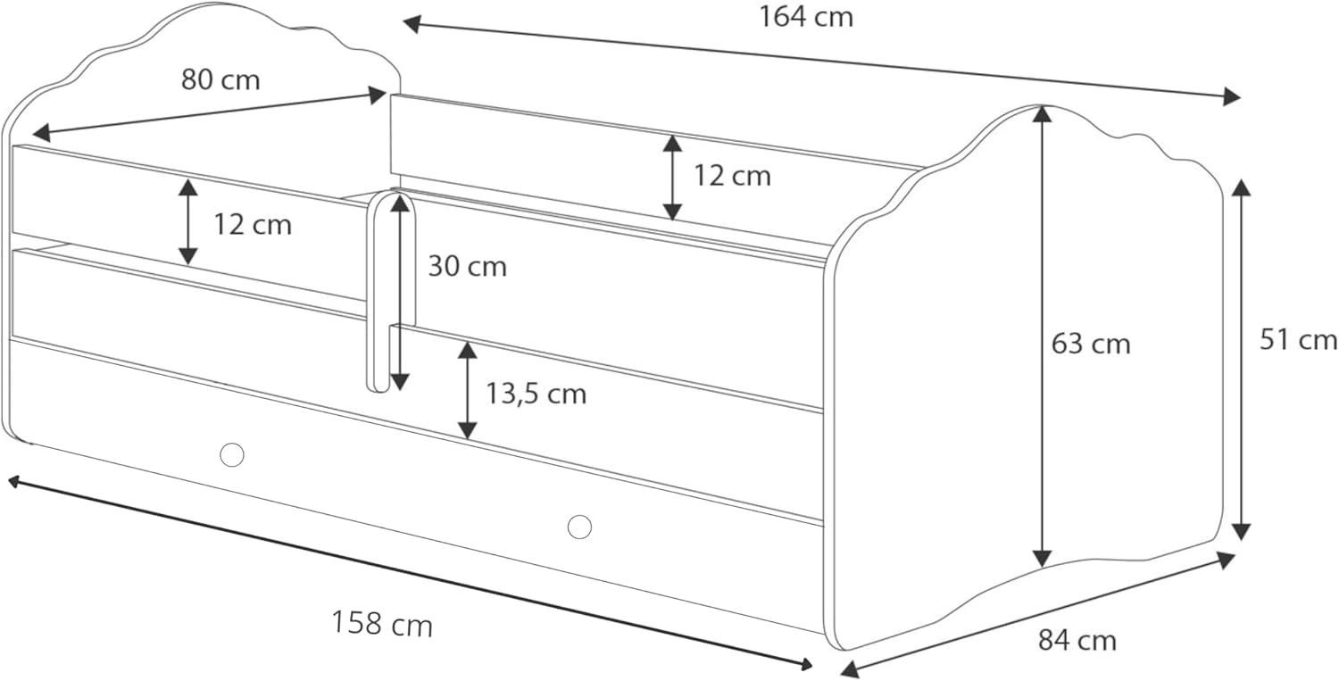 Kobi Fala Bed Dimensions Diagram