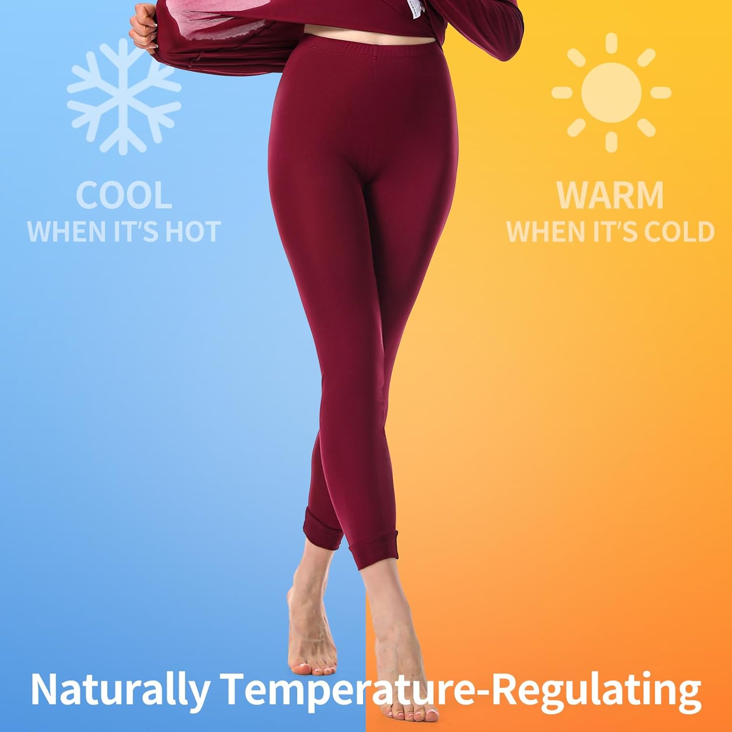 Womens Silk Pants 100% Mulberry Silk Long Underwear for Women Thermal Base Layer Pajama Bottoms - Image 6