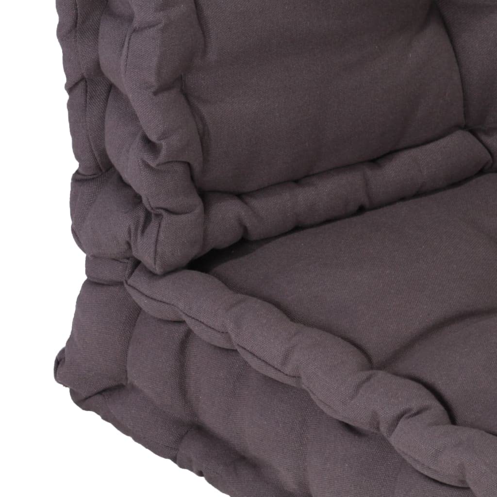 Cuscini da pavimento grandi Cuscino da meditazione quadrato Cuscini per Pallet e Pavimento 2 pz in Cotone Antracite Cuscini per sedie da interno/esterno