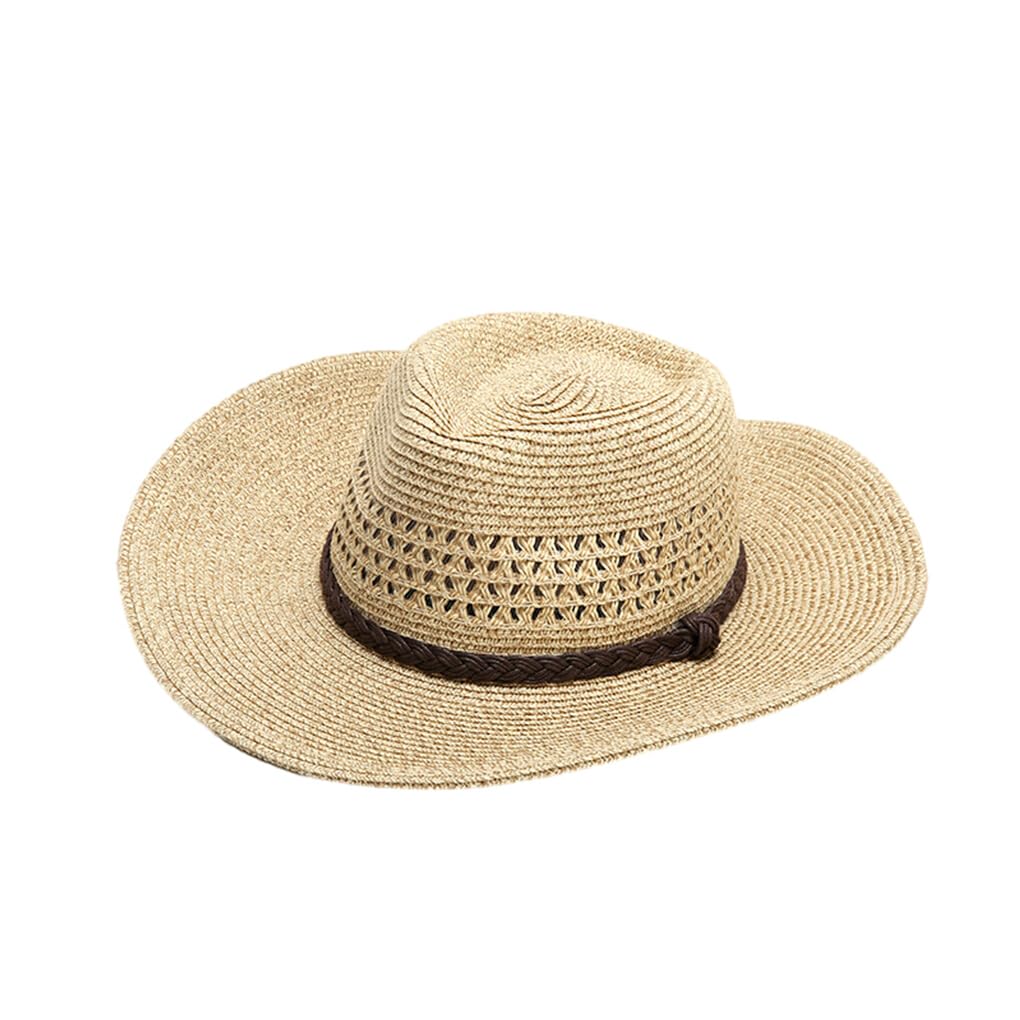 Restez confortable et élégant léger hommes grande taille chapeau de soleil papier large bord plage pliable casquette homme chapeau de paille