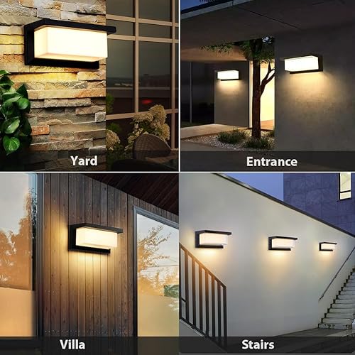 Miniatura 7 de HAOYISHU Luces solares para exteriores, impermeables, con sensor de movimiento, lámpara de pared con 3 modos de iluminación, luces solares de porche
