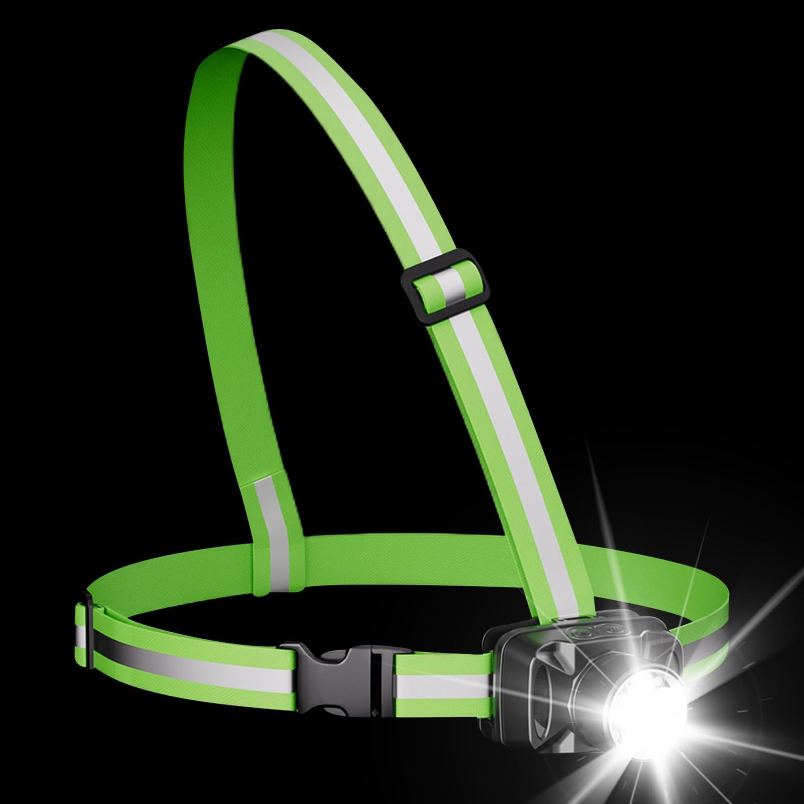 Luz LED para el pecho, 1000 lúmenes, recargable, haz ajustable de 90 grados, manos libres, para correr, caminar, senderismo, ciclismo, camping, trabajo nocturno