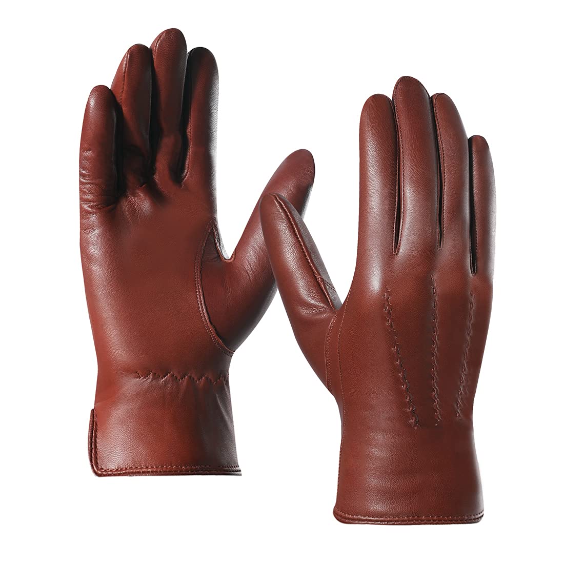 HarssidanzarLeather Gloves for Men,Winter Sheepskin Driving Gloves Cashmere Lined