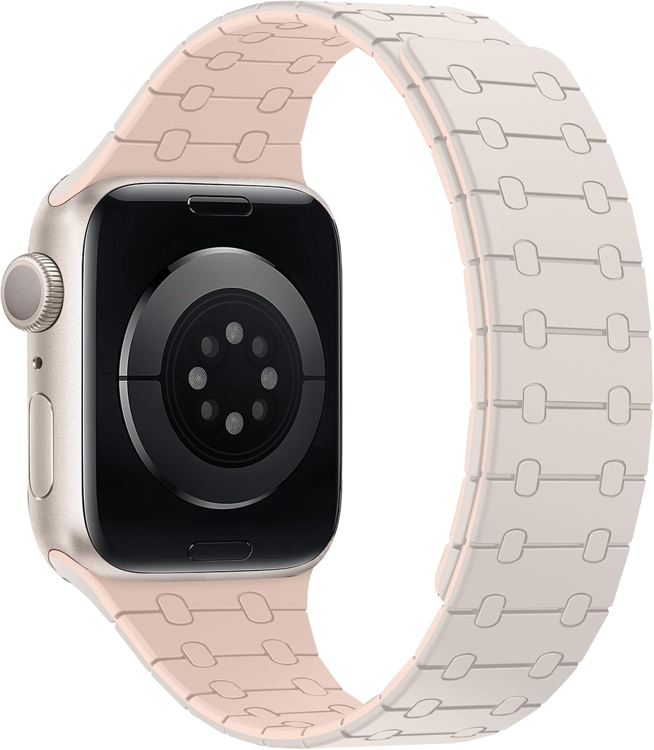 Amizee Magnetic Bands Compatible with Apple Watch Band 49/46/45/44/42/41/40/38mm Women Men, Sport Silicone Strap for iWatch Ultra 3/2/1 Series 11 10 9 8 7 6 5 4 SE3/2/1 (42/41/40/38, Starlight Pink) - Image 2