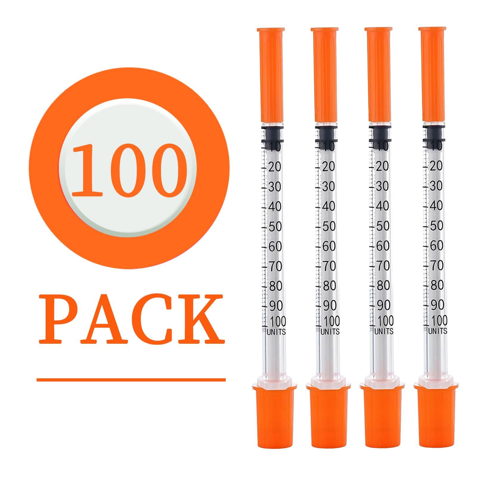 100PACK 1ML Syringe with 30G 1/2" (13mm) Needle, Individually Wrapped Lab Supplies (1CC 30G 1/2"-100PACK) — Amazon image 2