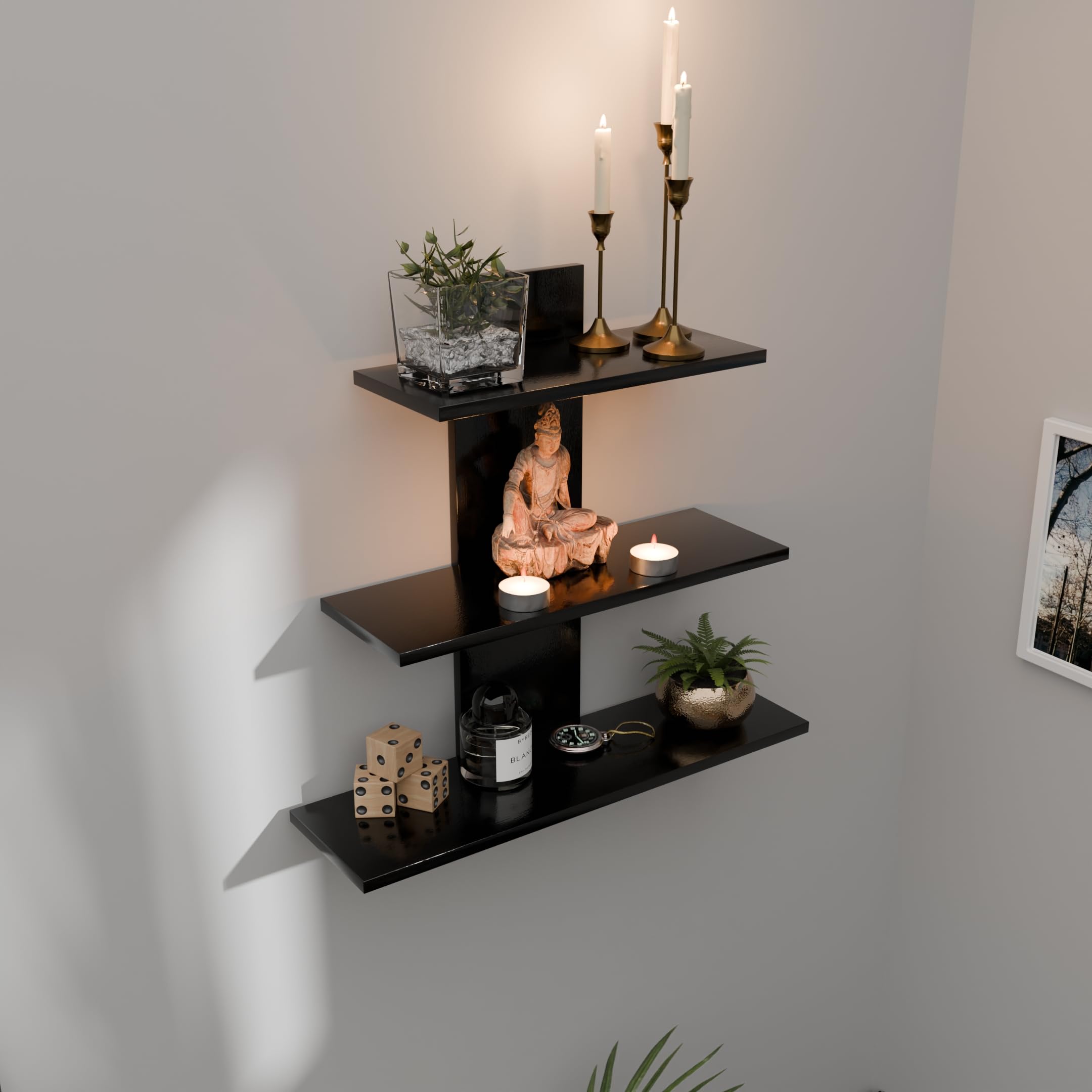ETIQUETTE ART Engineered Wood Wall Mounted Decorative Shelf Tier 3 Wall Shelves for Home Decor Items, Living Room and Bedroom/Book Rack/Wall Shelves/Home Decorative Display (White) (B0D4VWPQ6S) Amazon Price History, Amazon Price Tracker