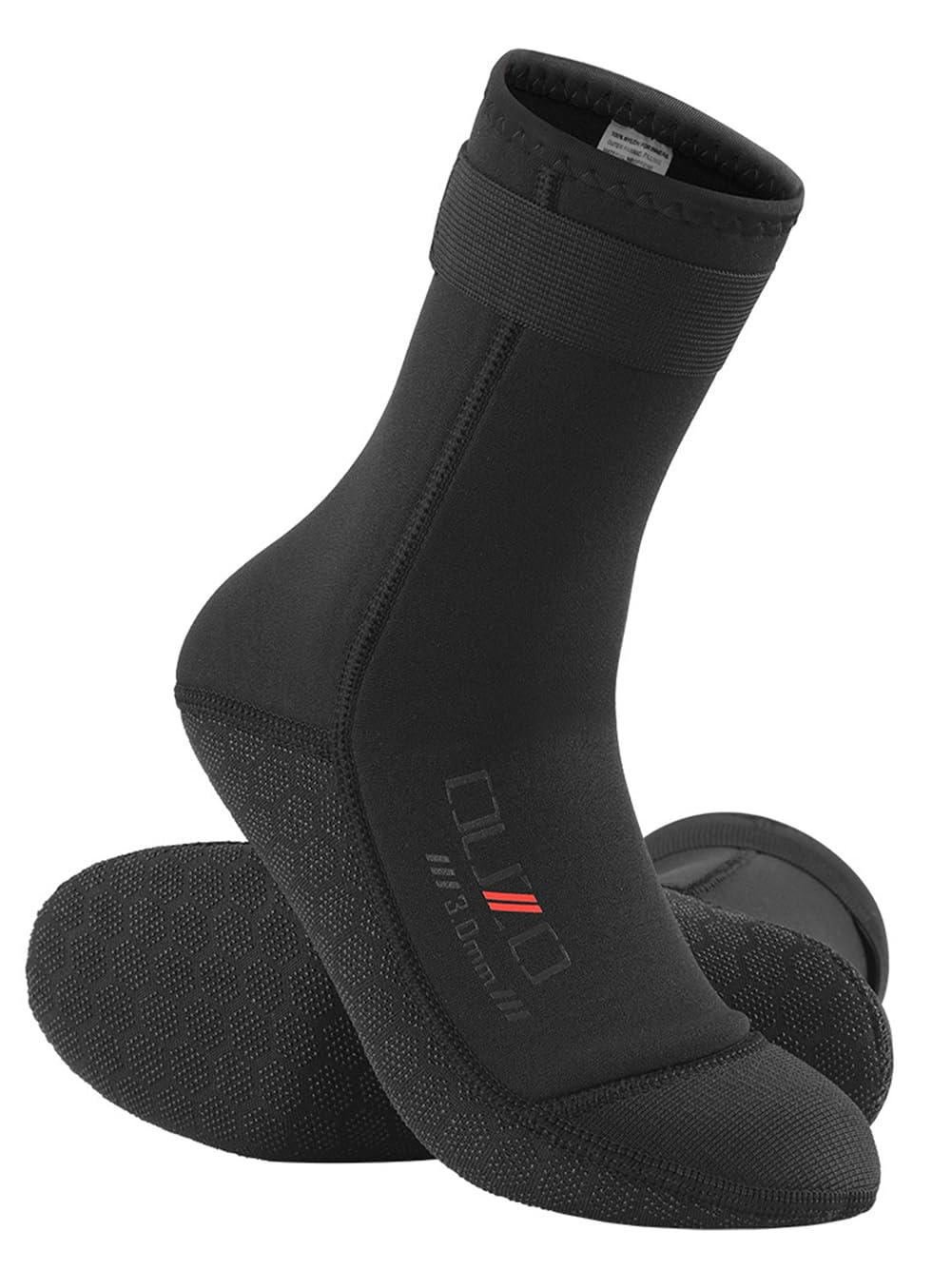 UCK-KIT Neoprene Warmth Wetsuit Socks for Men Women Anti-Slip Beach Socks for Diving Snorkeling Swimming Surfing Sailing, Black, XXL