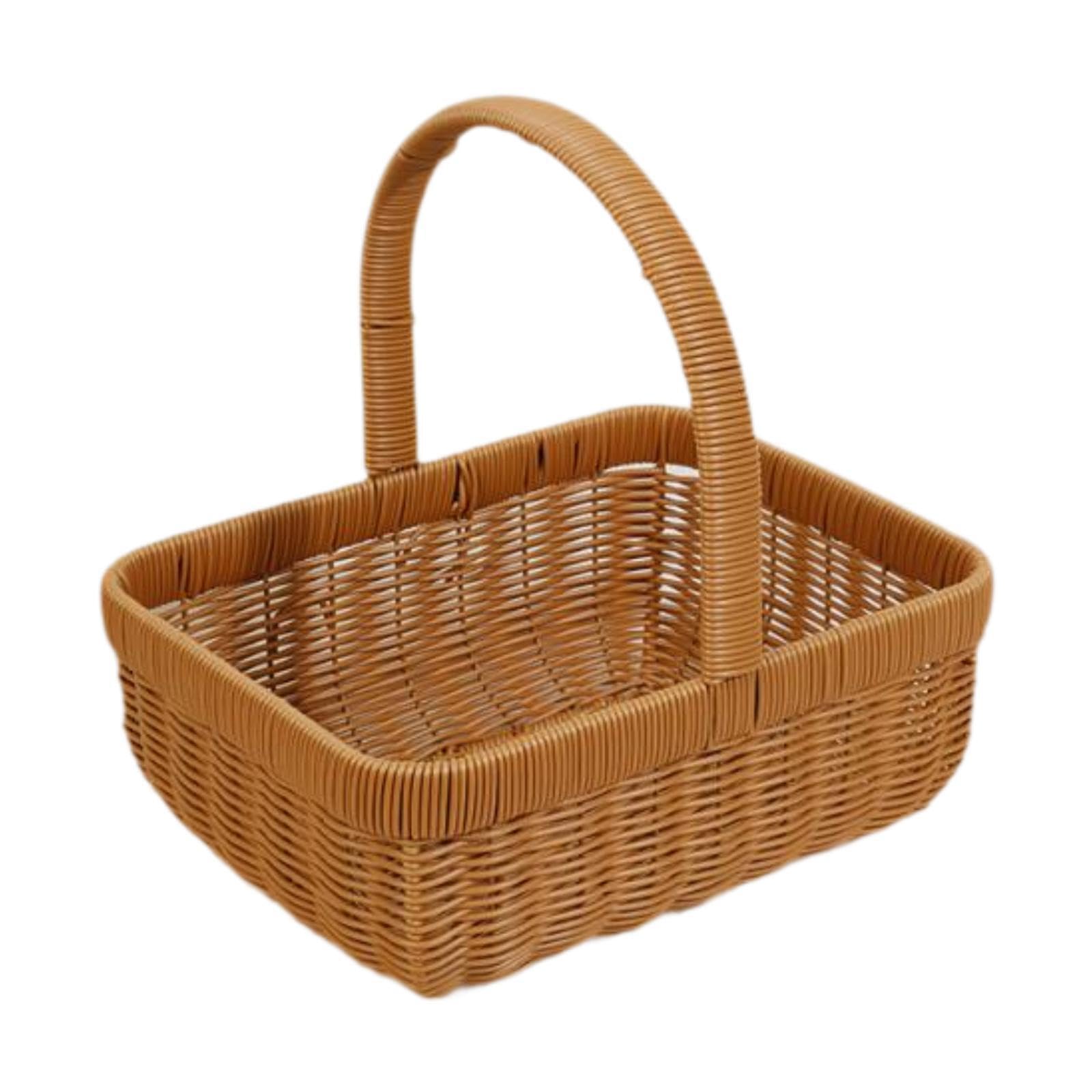 YIXANNX Brilliantly Handcrafted Wicker Picnic Flower Basket Storage Basket Complements Wedding Decorations And Outdoor Picnics Wicker Picnic Flower Storage