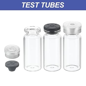 PATIKIL 10ml Sample Vials, 8 Pack Lab Empty Vials With Butyl Rubber