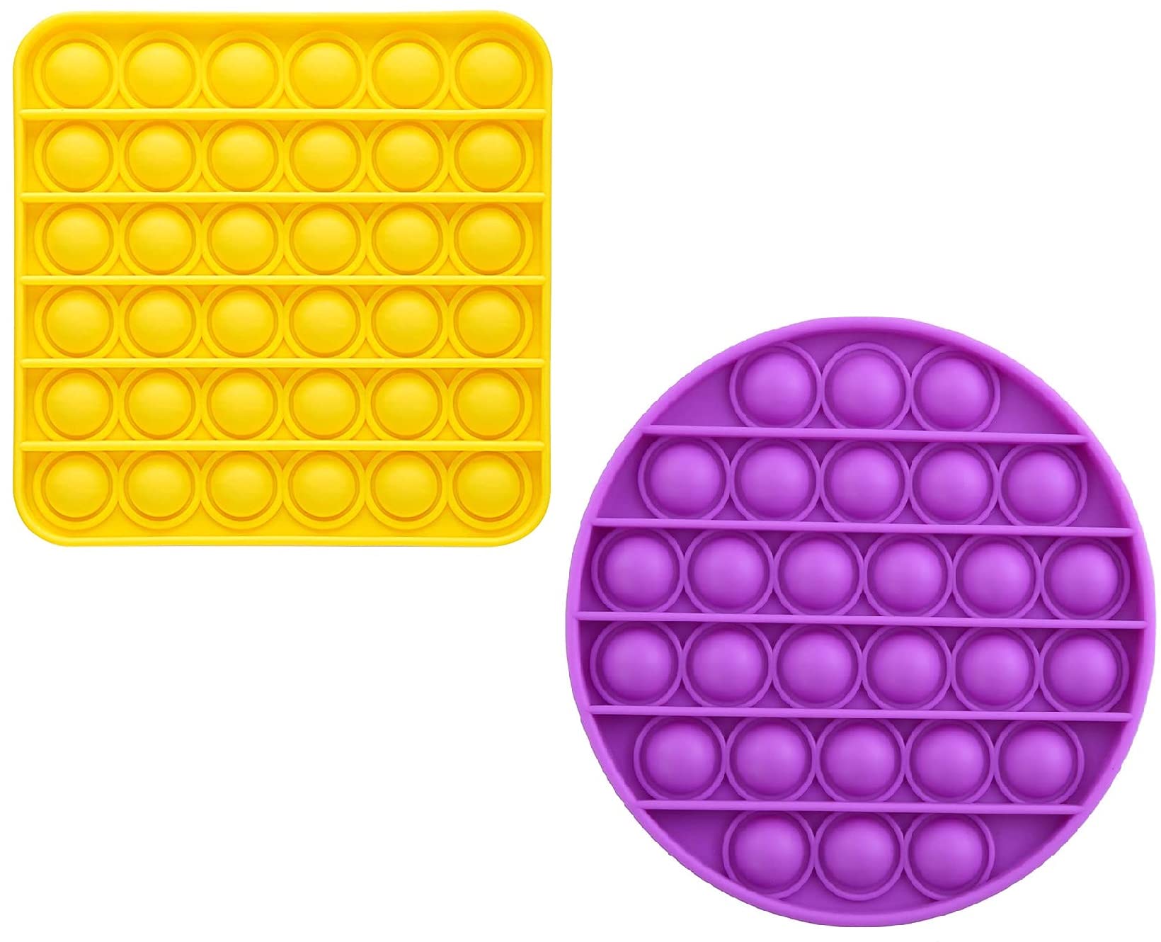 FunBlast Pop It - Popit Game, Poppet for Kids, Pop It Toy, Pop It Toys for Kids, Pop It Fidget Toy, Pop It Big, Square & Round Pop it Fidget Toy, Pop It for Girls, Pop It for Boys, Stress Relief Toys (Pack of 2 Pcs)