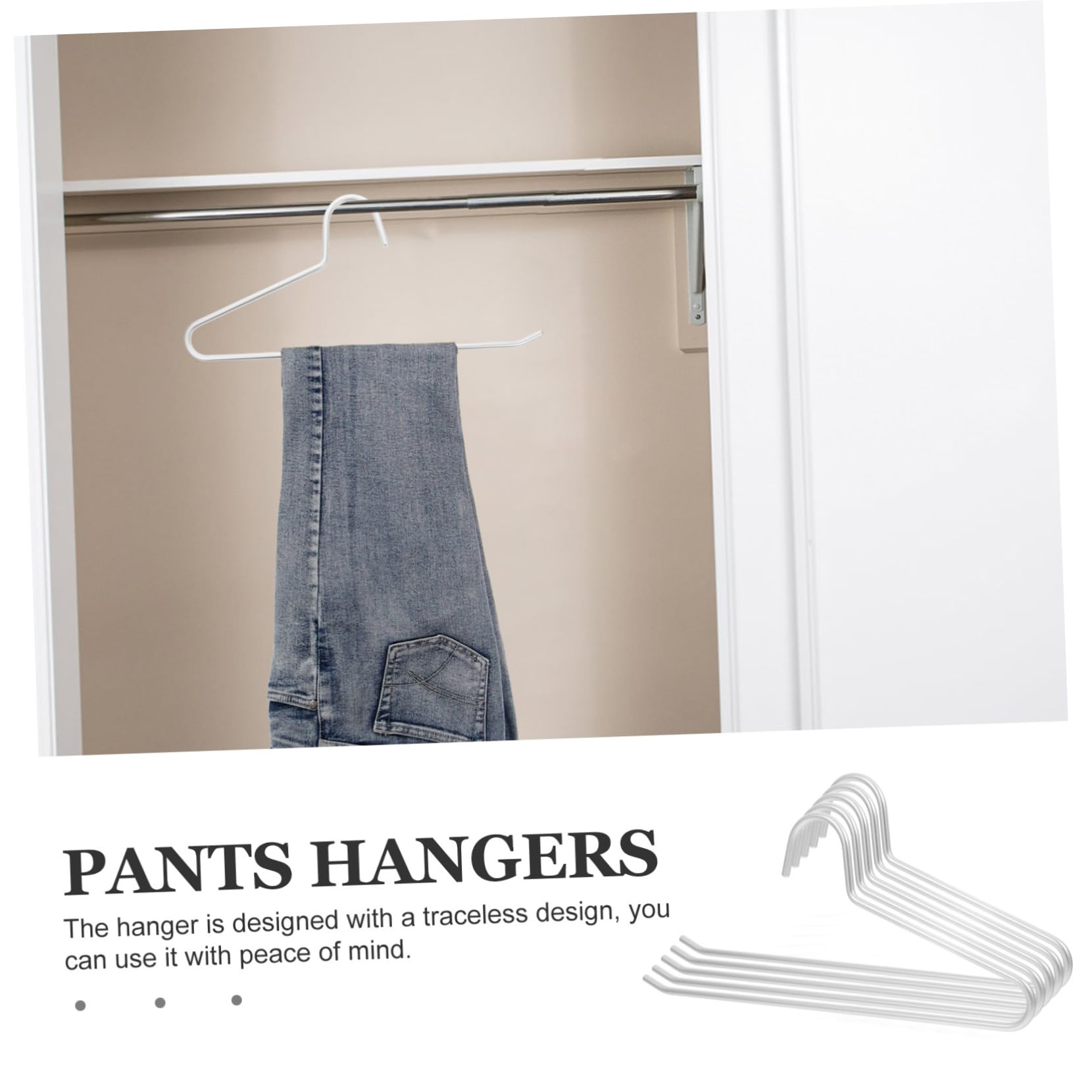 Cabilock 3 Series Organizador De Pantalones De Aluminio De Perchas Antideslizantes Y Espacio Optimizado para Armarios Diseño Abierto Resistente Y Versátil para Colgar Pantalones 10 Piezas*3