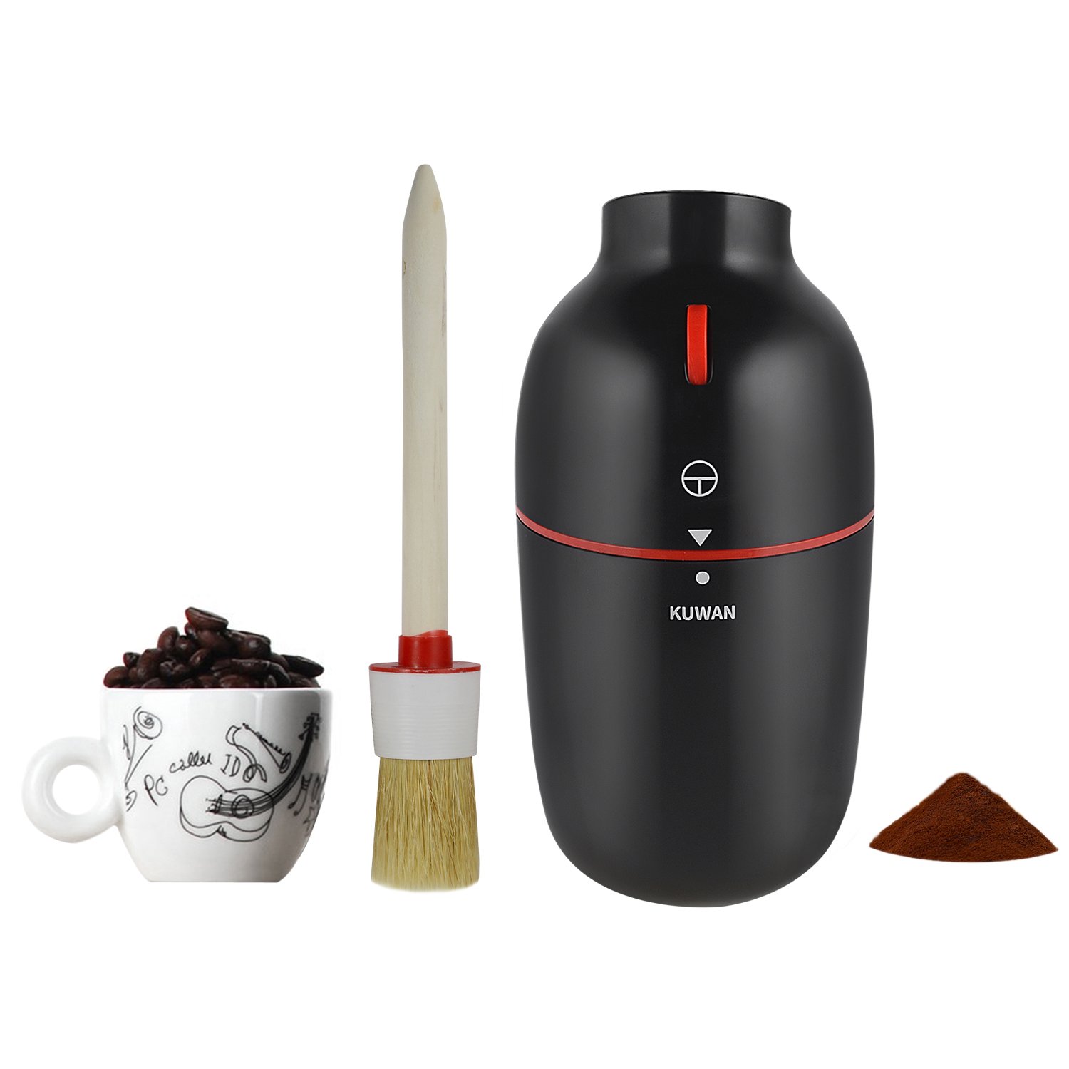 KUWAN Electric Coffee Grinder, Spice Grinder, Grain mills for Food with Powerful Stainless Steel Blades and Cleaning Brush, 1-Ounce