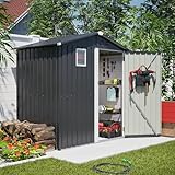 Metal Outdoor Storage Shed, 6' x 4', Steel Utility...