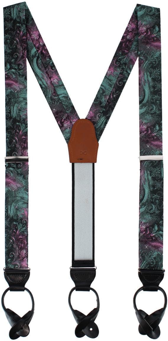 Trafalgar Men's The Arcane Storm Silk Button End Novelty Braces (Suspenders)