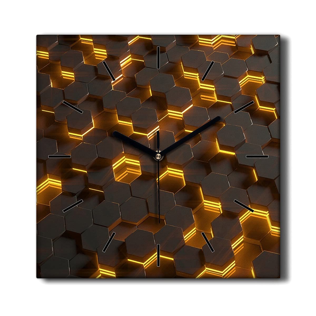 Horloge Murale en Toile hexagones 30x30 cm pour créer une ambiance moderne et zen dans votre salon