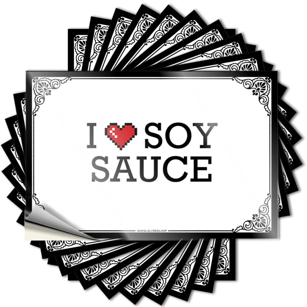 Tattoo Hard Happy I Love Soy Sauce for Microfiber - Boys Room Decor Teenager Easy Peel Removable(12X18CM)
