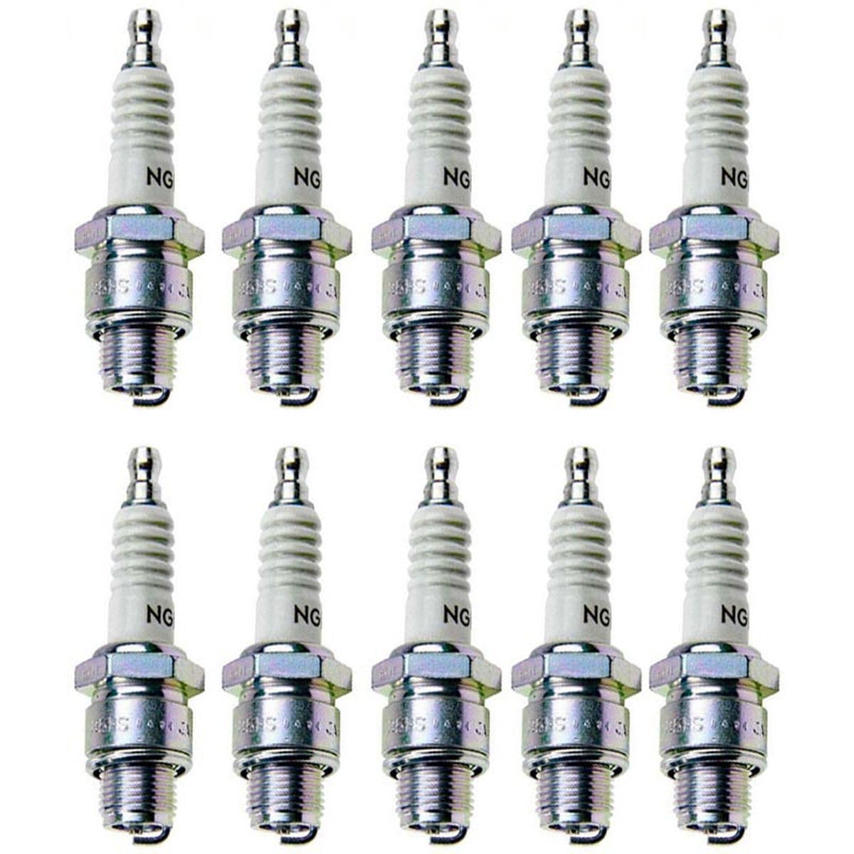 Set (10pcs) NGK Standard Spark Plugs Stock 6431 Nickel Core Tip Surface Discharge Type 0.016in BU8H