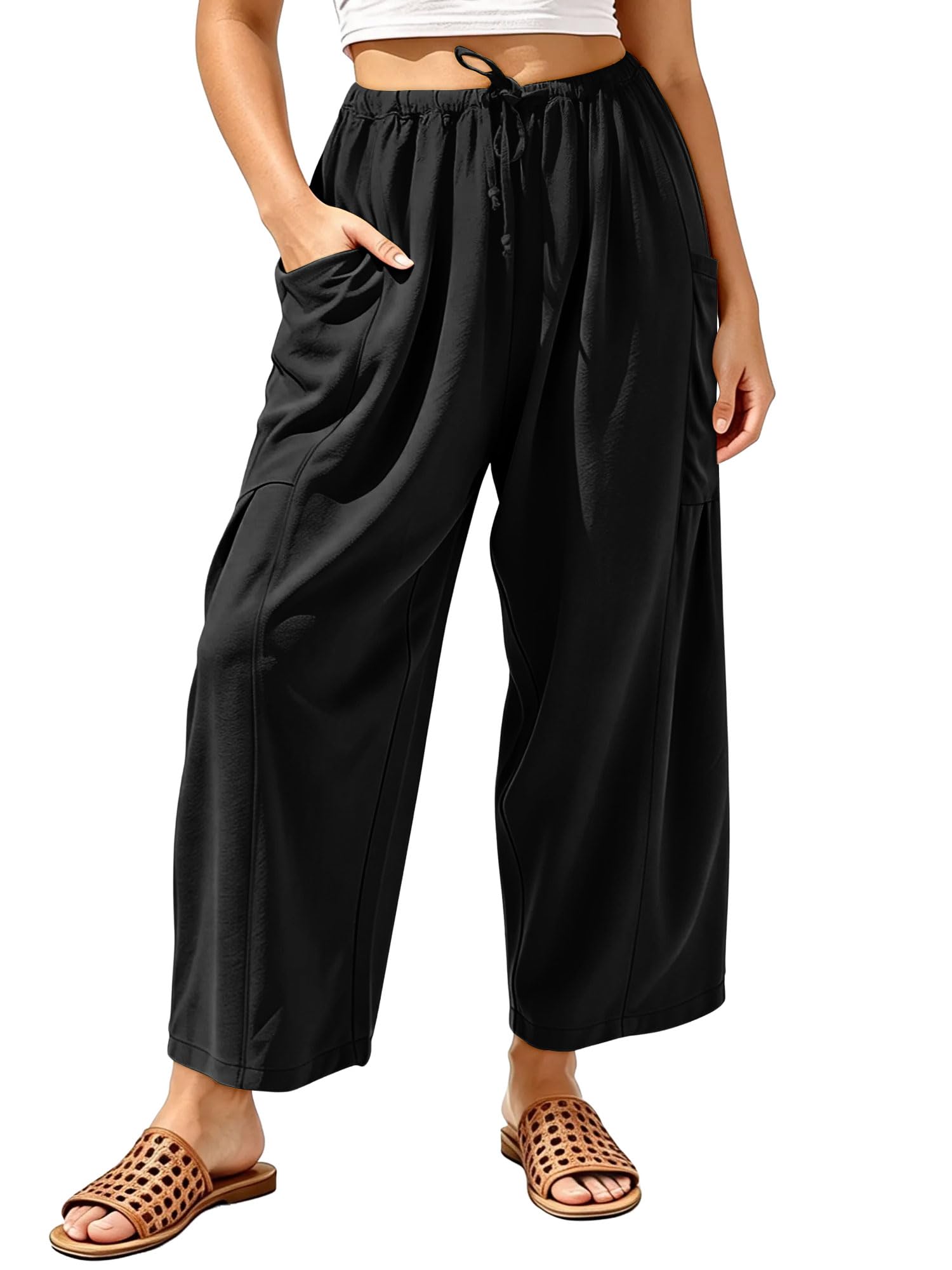 Photo 1 of KISSMODA Women's Wide Leg Palazzo Harem Pants