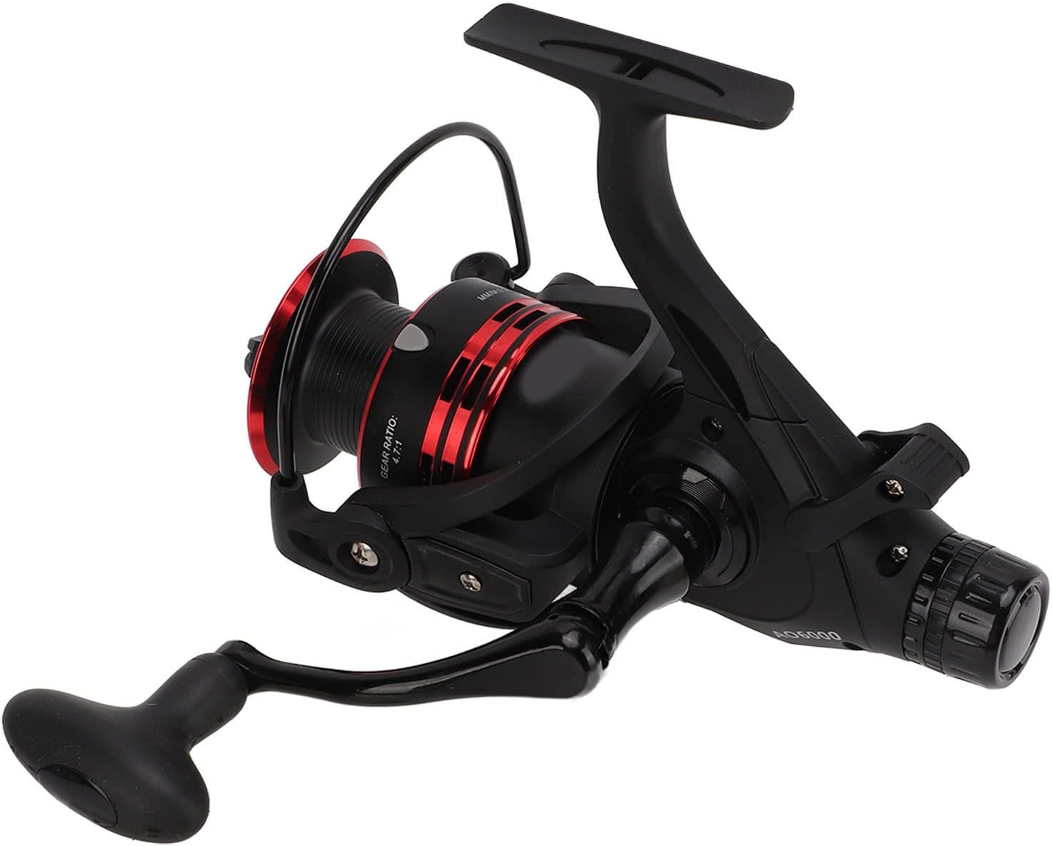 SUNGOOYUE 9+1BB 4.7:1 Metal Reel, Front Rear Dual Drag Knob Fishing Drag Reel with Metal Wire Cup for Reservoir Carp Fishing(AO6000)