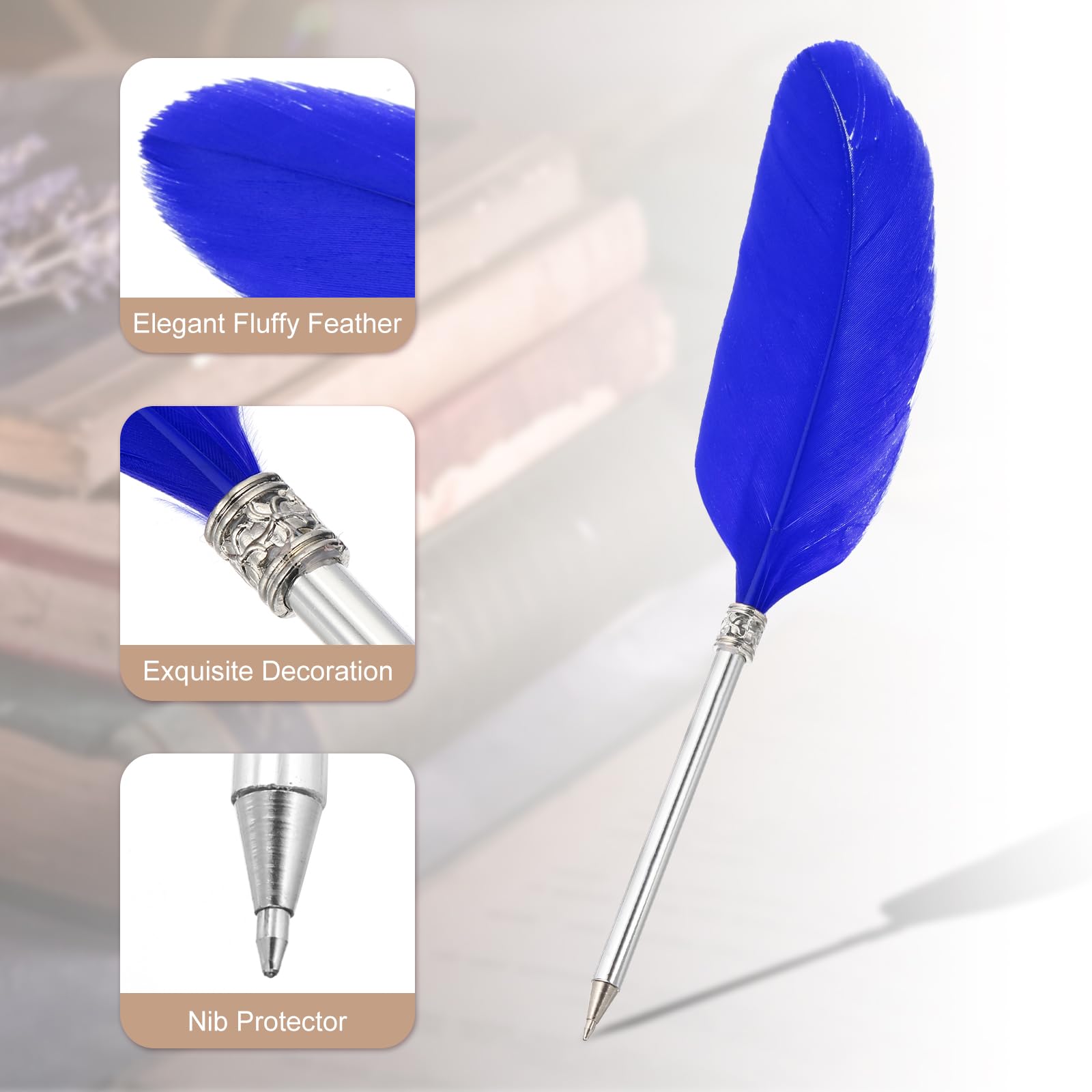 PATIKIL 4 Pcs Feather Ballpoint Pen - Image 3