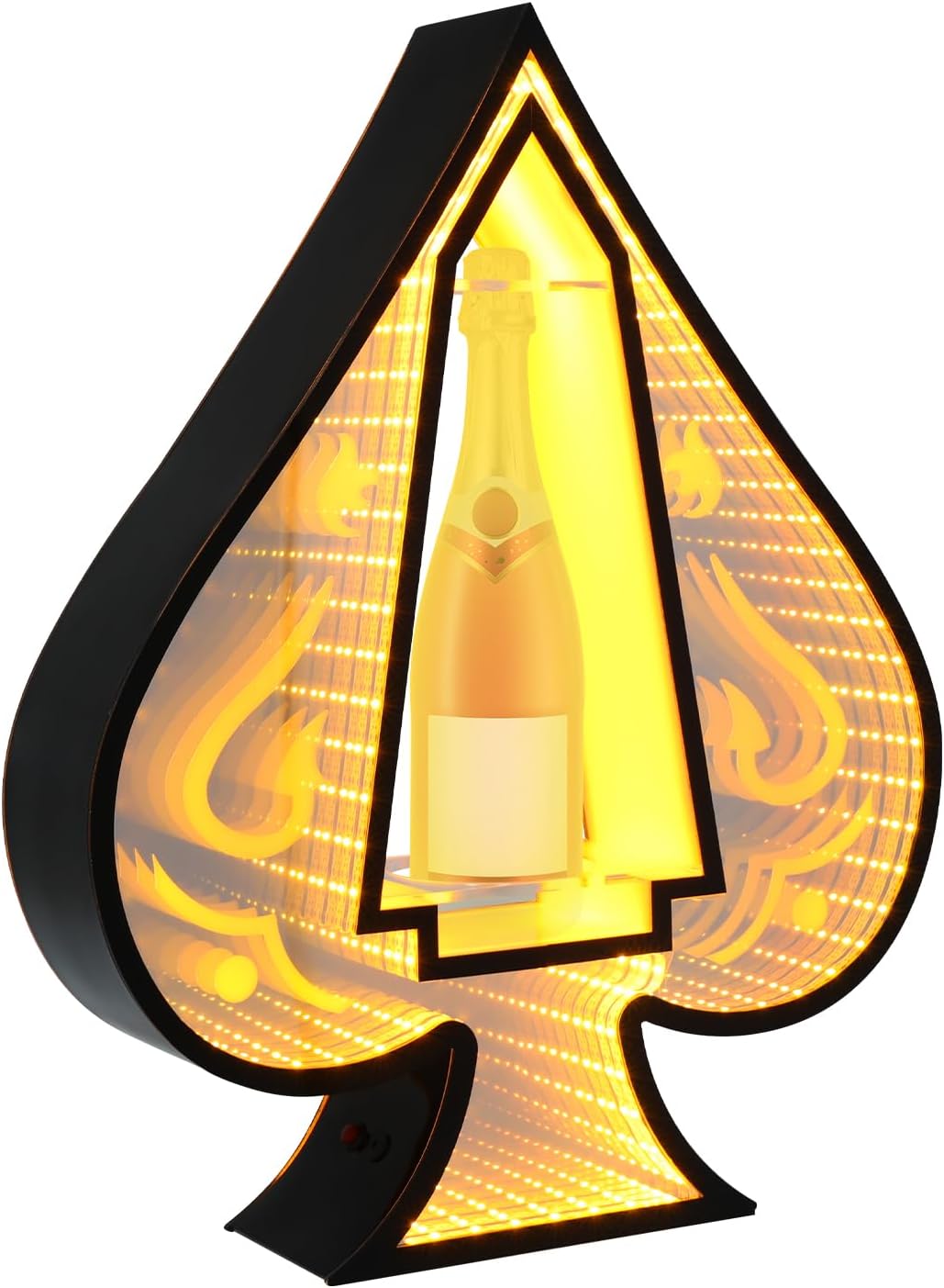 LED Lighted Liquor Bottle Display Shelf, Warm Yellow Light Ace of Spade Bottle Display Stand, Champagne Presenter Holder VIP Glowing Tabletop Wine Racks Sparklers for Bar Hotel Nightclub