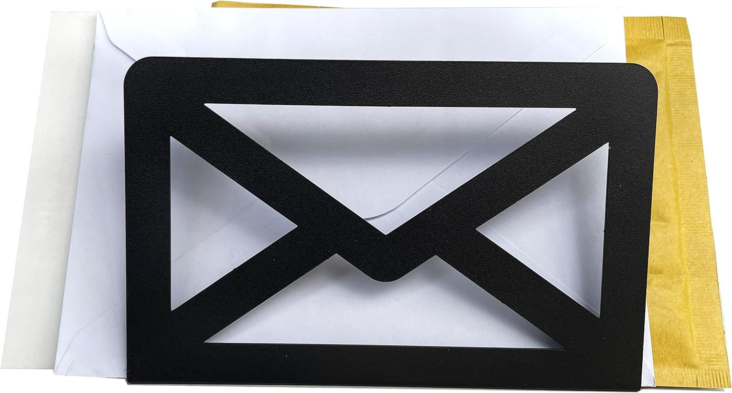 etterr Letter and Envelope Organizer for Table 100% Metal (Black), 15 x 5 x 10 cm