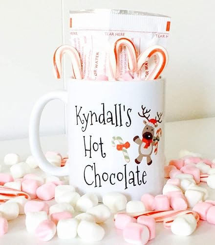 Personalized Hot Chocolate Mug with Reindeer for Kids, Kids Hot Chocolate Mugs  Christmas Gifts for Kids