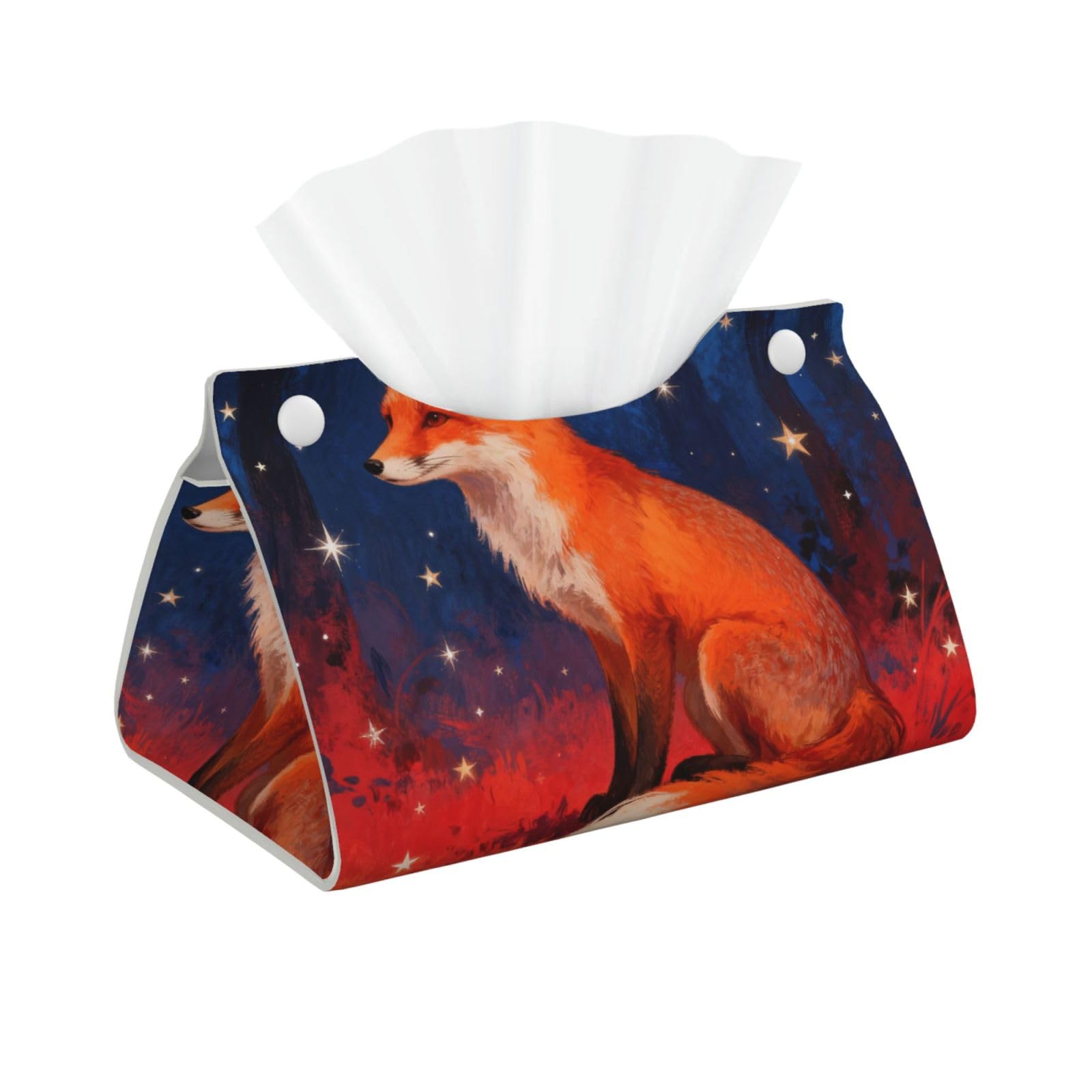 Star Dream Long Leather Tissue Box Cover-Waterproof PU Leather Tissue Holder for Bathroom, Decorative Rectangular Tissue Case