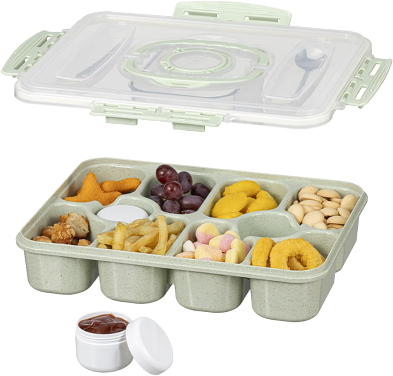 Divided Snackle Box Container with Lid 