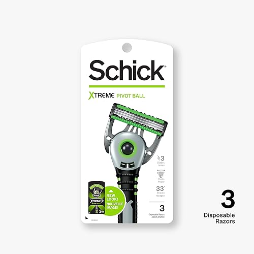 Miniatura 2 de Schick Xtreme Pivot Ball Razor  Maquinillas de afeitar desechables para hombre, maquinilla de afeitar pivote, bola Schick Pivot, 3 unidades