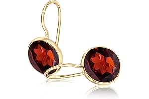 14K Gold Garnet Earrings for Women