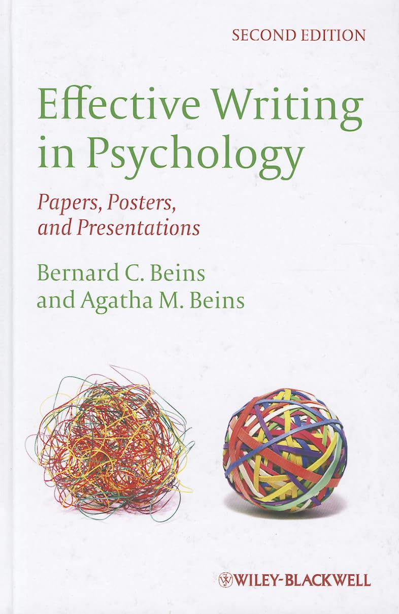Effective Writing in Psychology by Beins  New 9780470671245 Fast Free Shipping^+