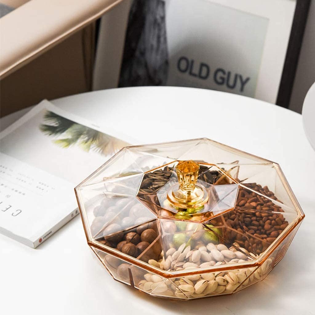 Caja de frutos secos, frutos secos, contenedor de almacenamiento de dulces, caja de aperitivos, caja de dulces, caja de frutos secos, rejilla dividida con tapa, mesa de centro simple for sala de estar