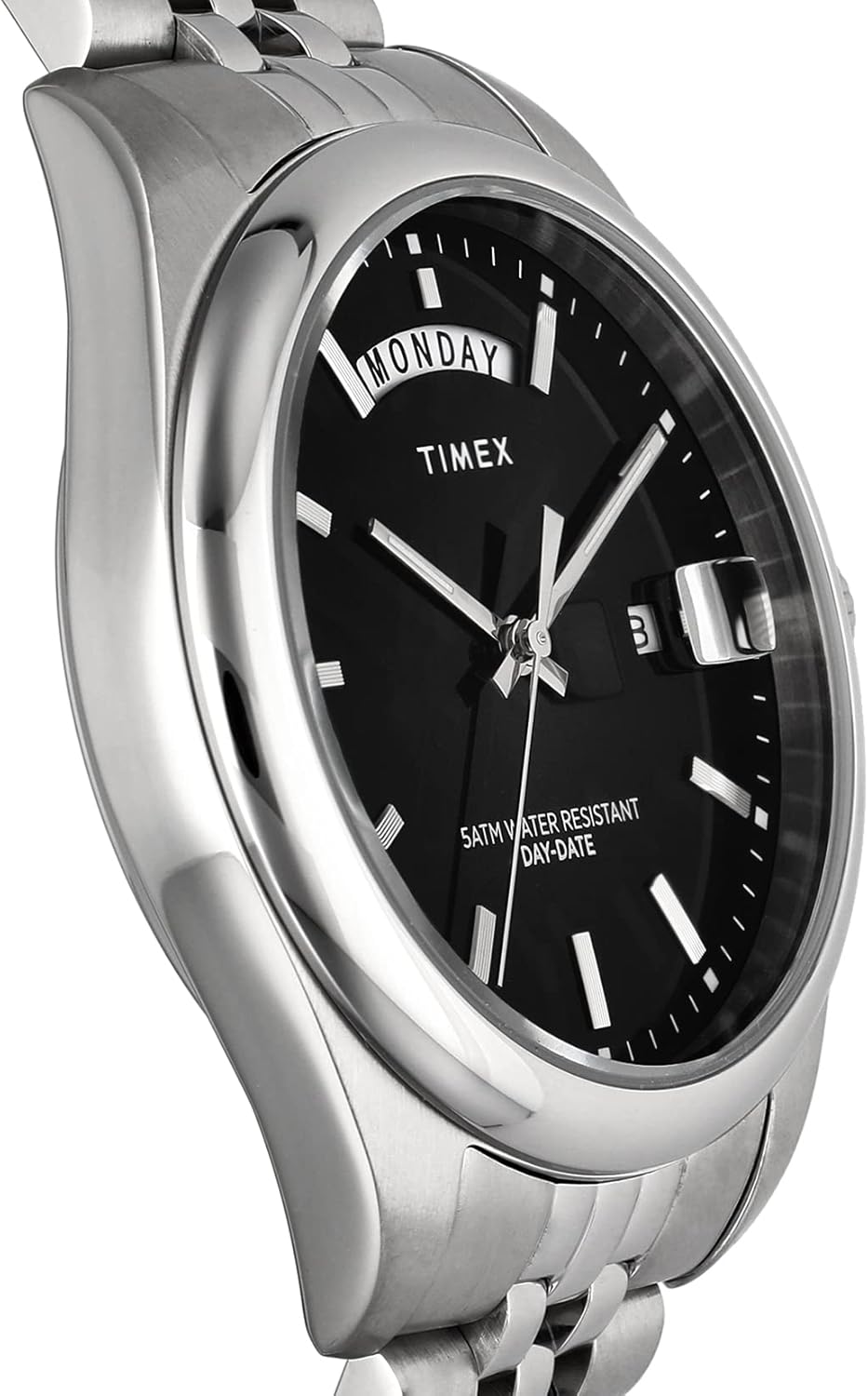 Amazon [TIMEX] 腕時計 タイメックス Legacy Day and Date ブラック 文字盤 ステンレススチール クォーツ