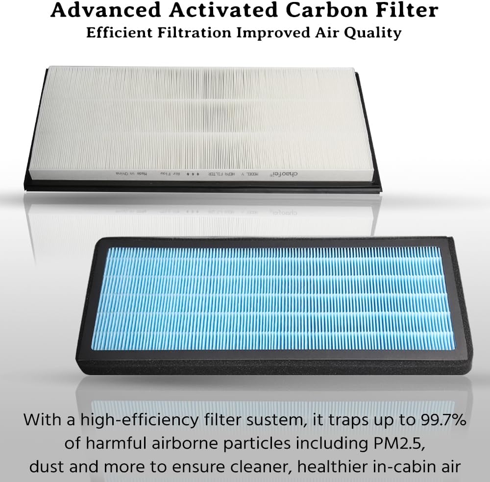 Intake Cabin Air Filter - Compatible with Tesla Model Y (2020-2026) - HEPA Intake Air Filter with Activated Carbon - High Efficiency Air Conditioning Replacement Filters - 4 Pack - #1658376-00-A