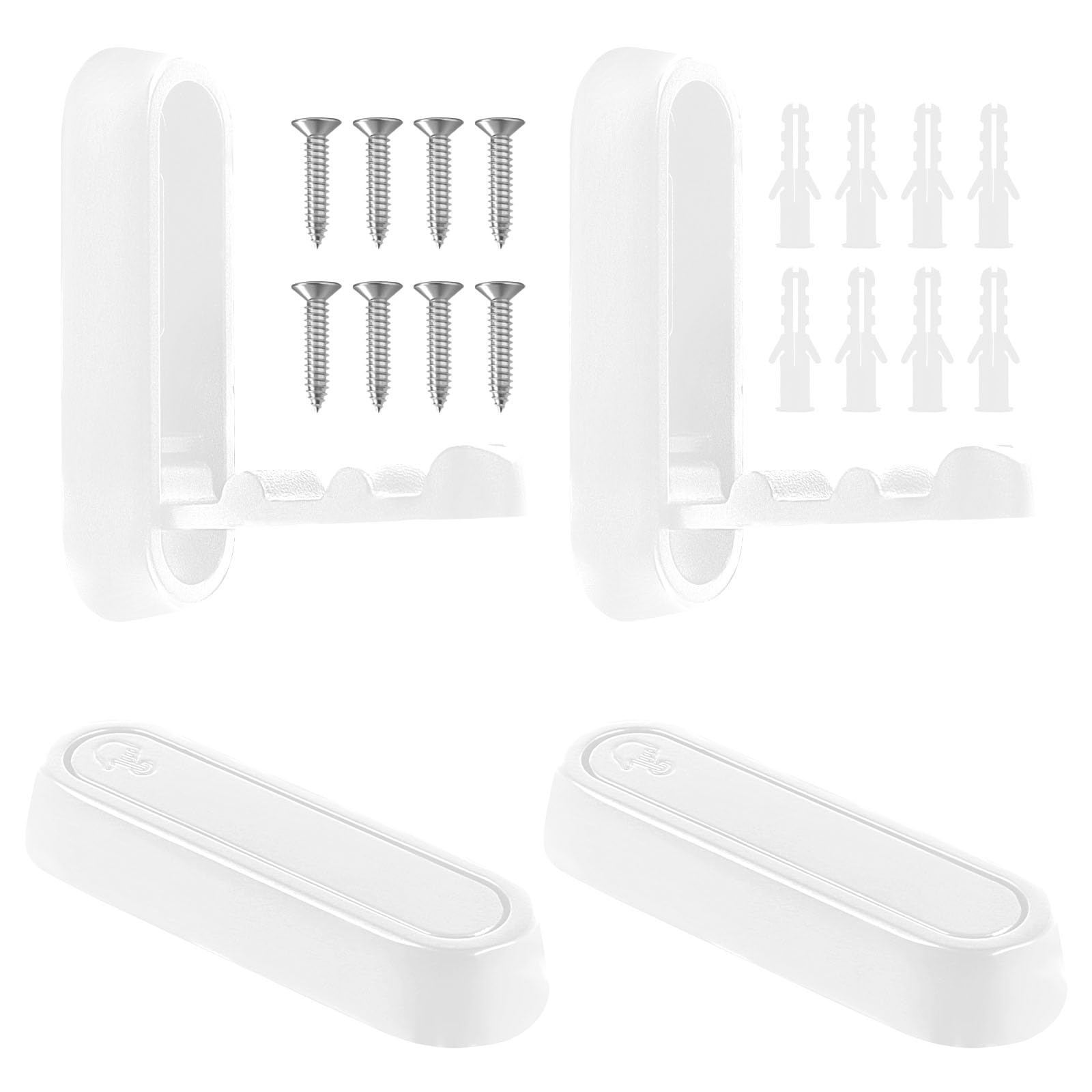 DRBIT 4Pcs Foldable Invisible Hook Zinc Alloy Single Retractable Hook Wall Mounted Bathroom Kitchen Clothes Hook 90° Folding Rope Hanger Hook with Screw for Hanging Towel Clothes Rag (white)